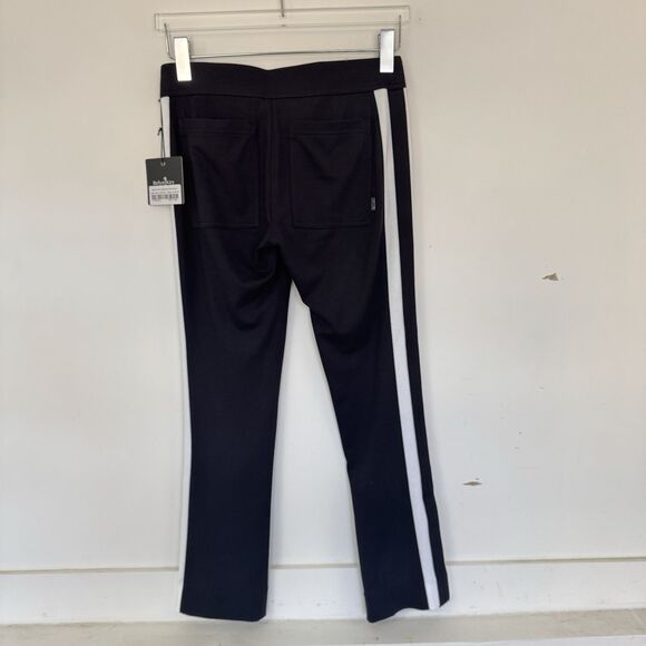 Belyn Key Ponte Crop Track Pant Golf Lux Athletic Pull On Black Onyx Chlk XS NEW - Picture 2 of 13